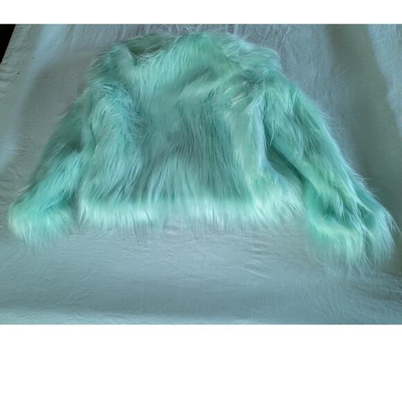 Taylor Swift Size M/L Faux Fur Coat The Life of a Showgirl Mint Jacket ASO TS - Picture 4 of 13